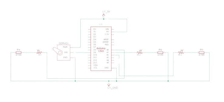 Circuit électronique complet tracker solaire Arduino UNO