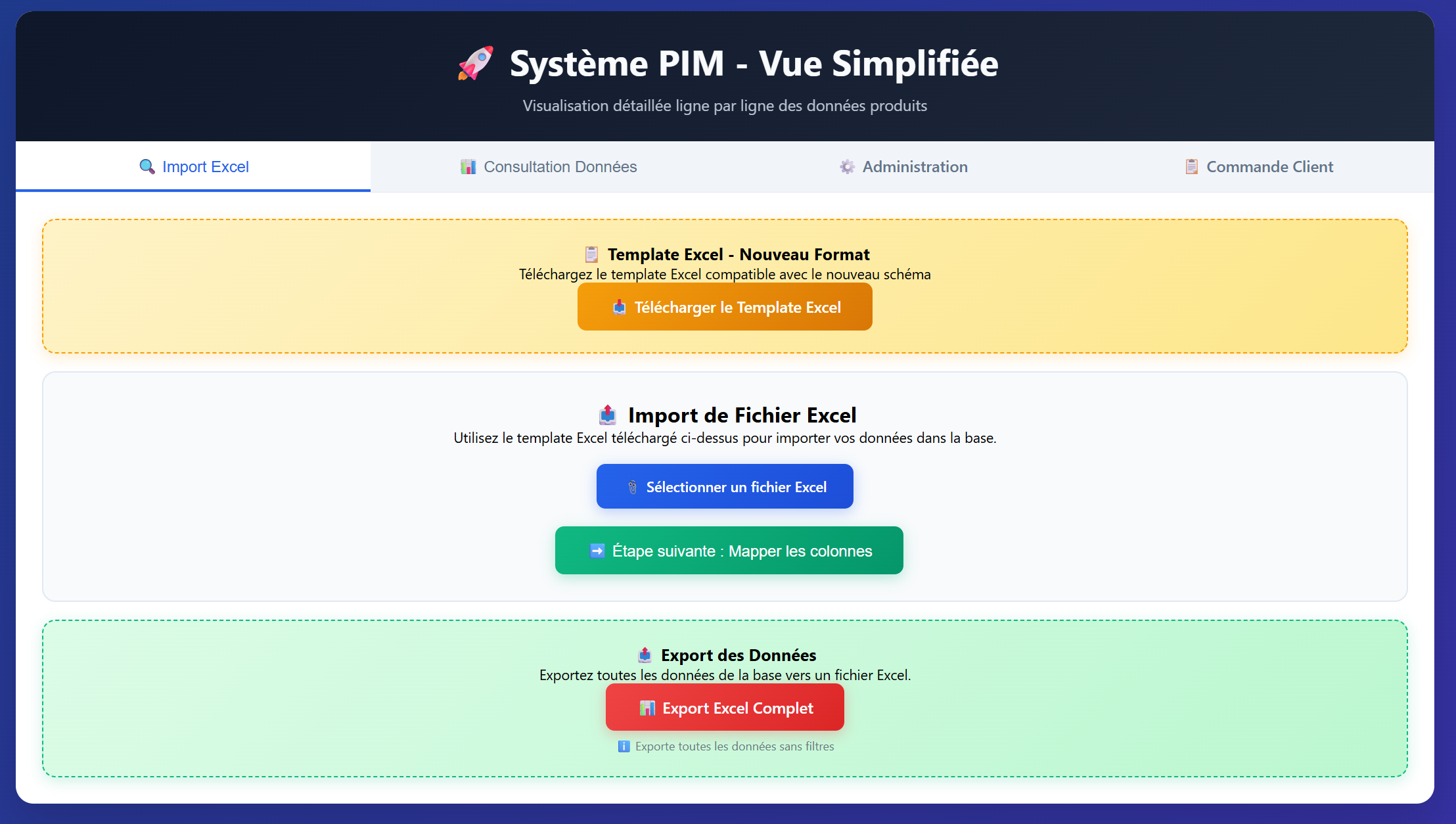 Application web PIM - Product Information Management PHP MySQL