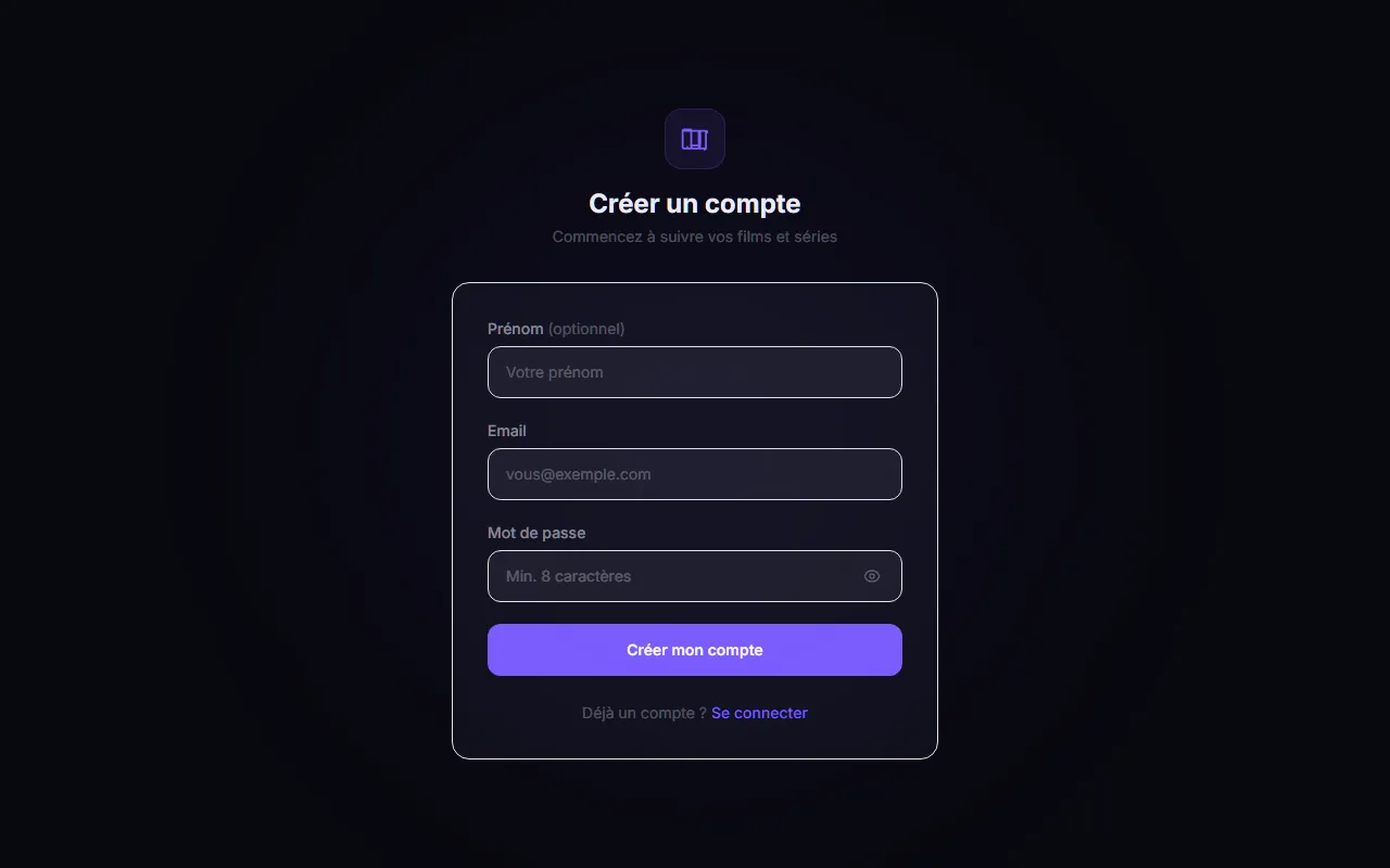 Création de compte SoonWatch