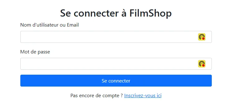 Page de connexion